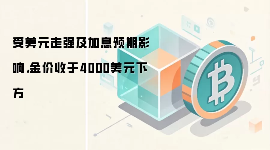 受美元走强及加息预期影响，金价收于4000美元下方