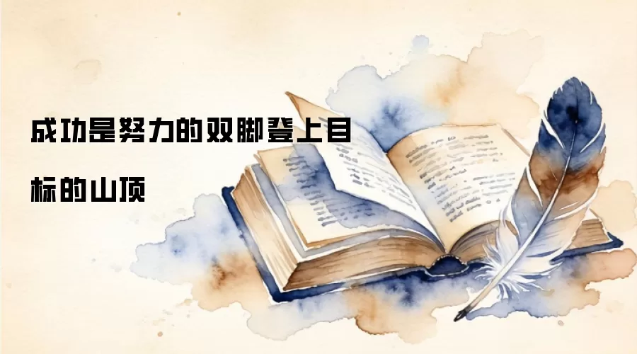 成功是努力的双脚登上目标的山顶