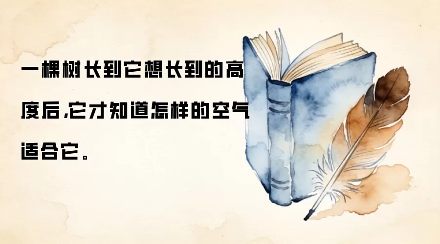 一棵树长到它想长到的高度后，它才知道怎样的空气适合它。