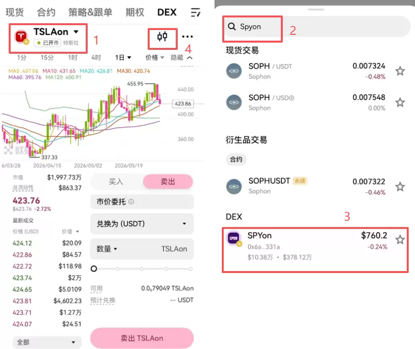 标普500股票代币怎么买?在欧意OKX交易所购买SPYON教程