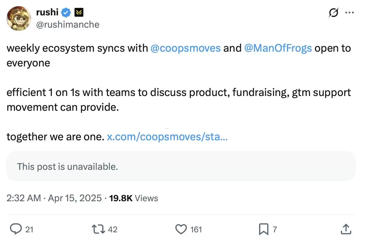 Movement针对最近异常的做市商行为展开内部调查！联合创始人暂时休假