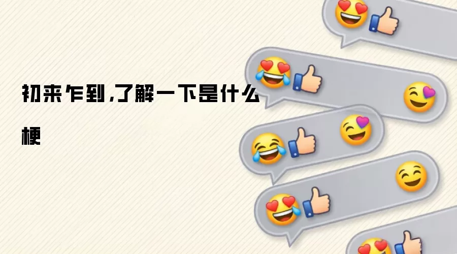 初来乍到,了解一下是什么梗