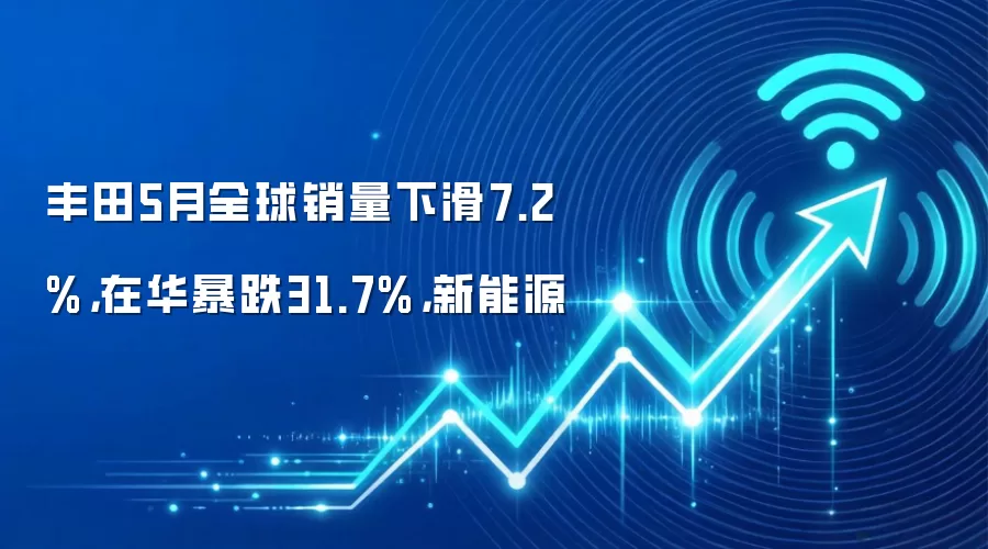 丰田5月全球销量下滑7.2%，在华暴跌31.7%，新能源