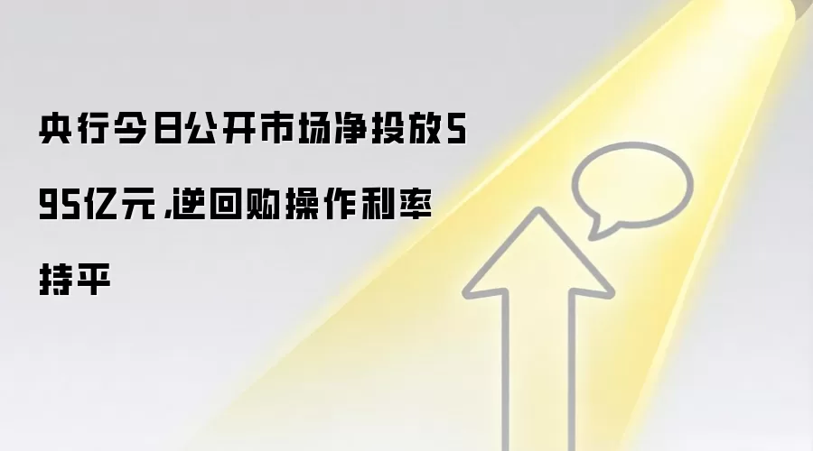 央&行今日公开市场净投放595亿元,逆回购操作利率持平