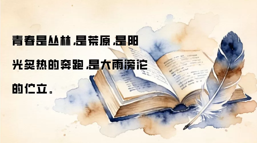 青春是丛林,是荒原,是阳光炙热的奔跑,是大雨滂沱的伫立。