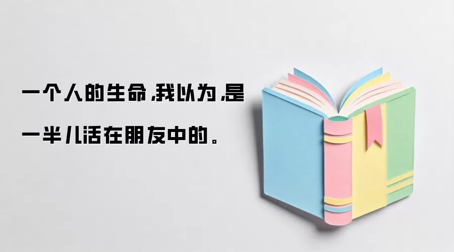 一个人的生命,我以为,是一半儿活在朋友中的。