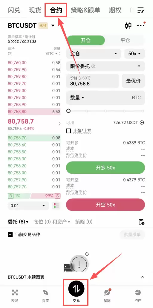 欧易合约怎么玩?2026年BTC永续合约开仓止盈止损操作方法