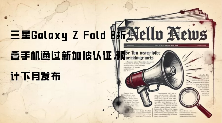 三星Galaxy Z Fold 8折叠手机通过新加坡认证，预计下月发布