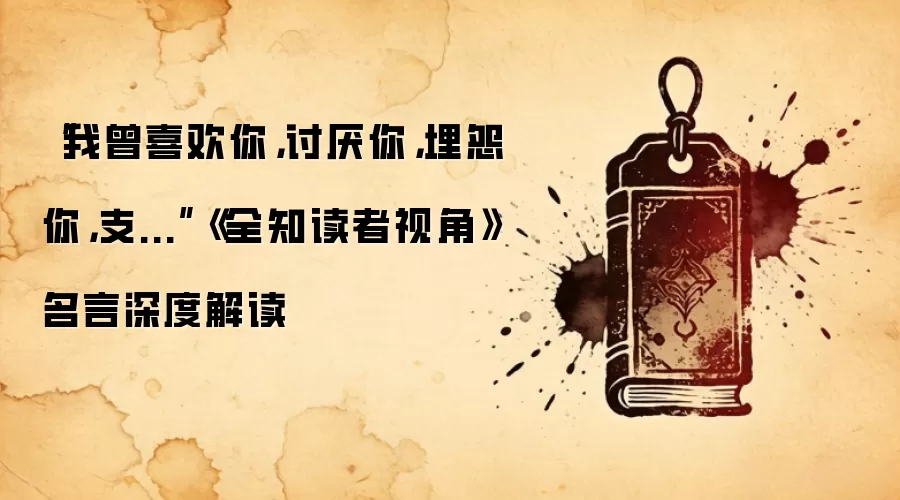 “我曾喜欢你，讨厌你，埋怨你，支...”《全知读者视角》名言深度解读