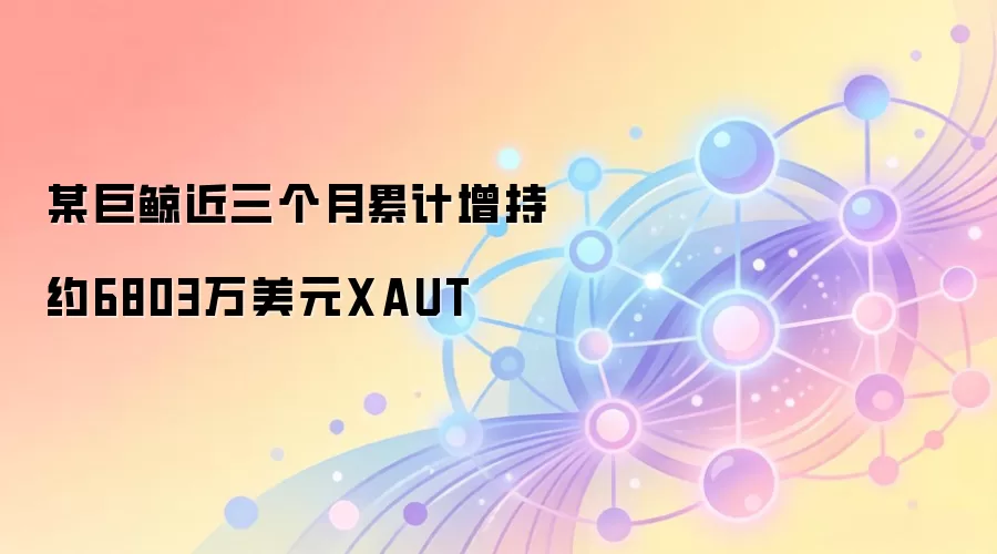 某巨鲸近三个月累计增持约6803万美元XAUT