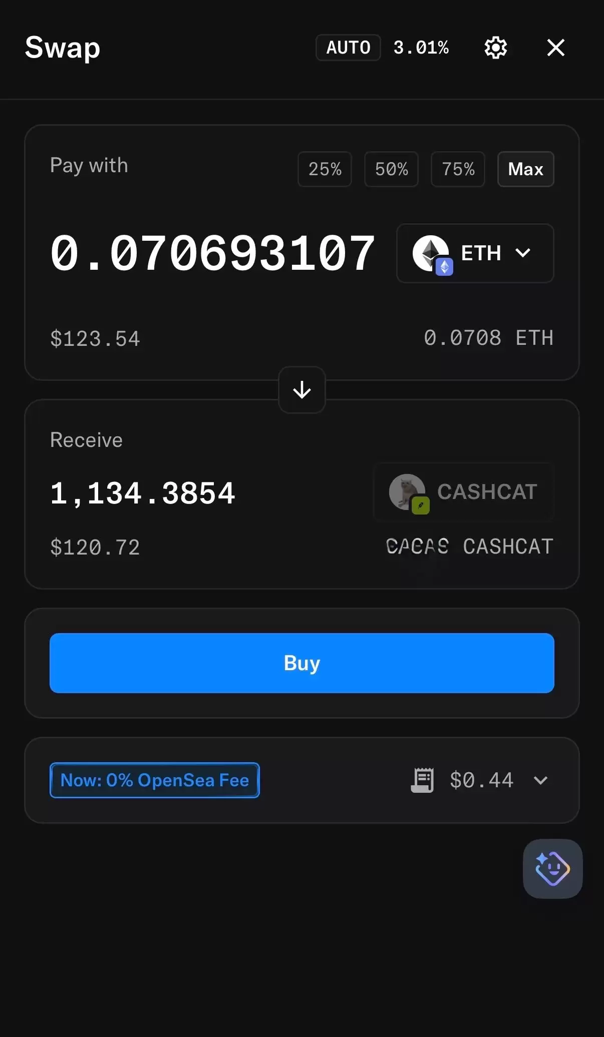 不跨链购买CASHCAT教学