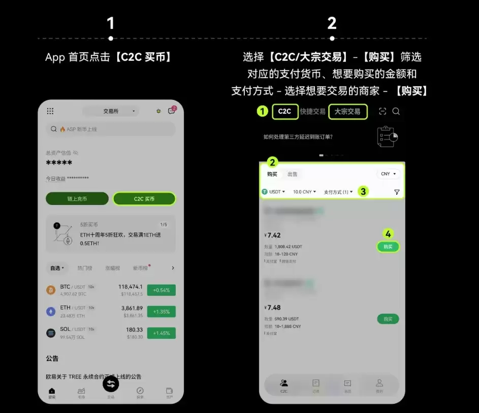 C2C买币操作步骤