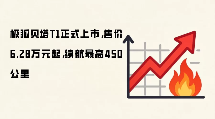 极狐贝塔T1正式上市，售价6.28万元起，续航最高450公里