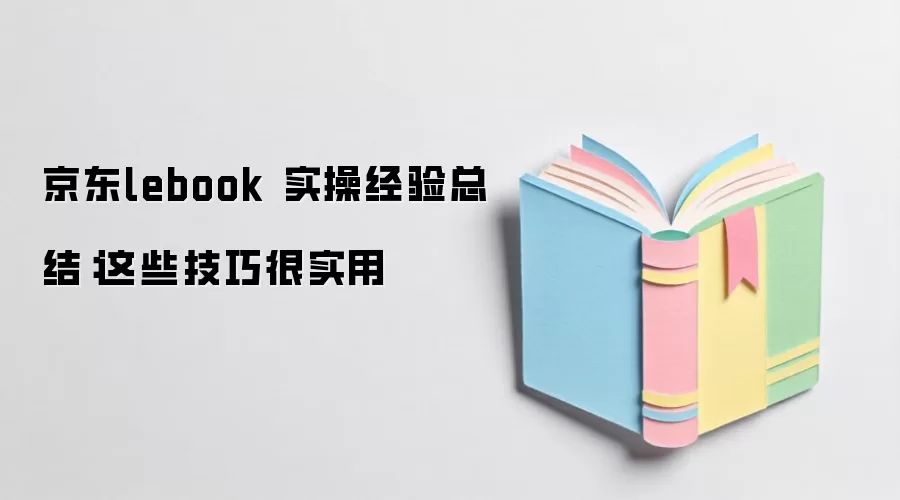 京东lebook 实操经验总结:这些技巧很实用