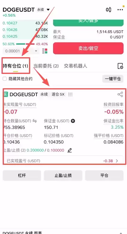 持仓信息展示