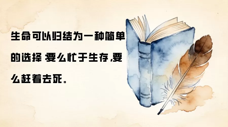 生命可以归结为一种简单的选择：要么忙于生存，要么赶着去死。