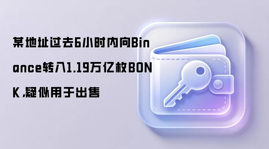 某地址过去6小时内向Binance转入1.19万亿枚BONK，疑似用于出售