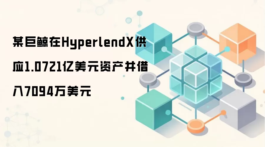某巨鲸在HyperlendX供应1.0721亿美元资产并借入7094万美元