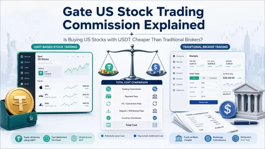Gate美股交易手续费详解:用USDT买美股比传统券商更划算吗?