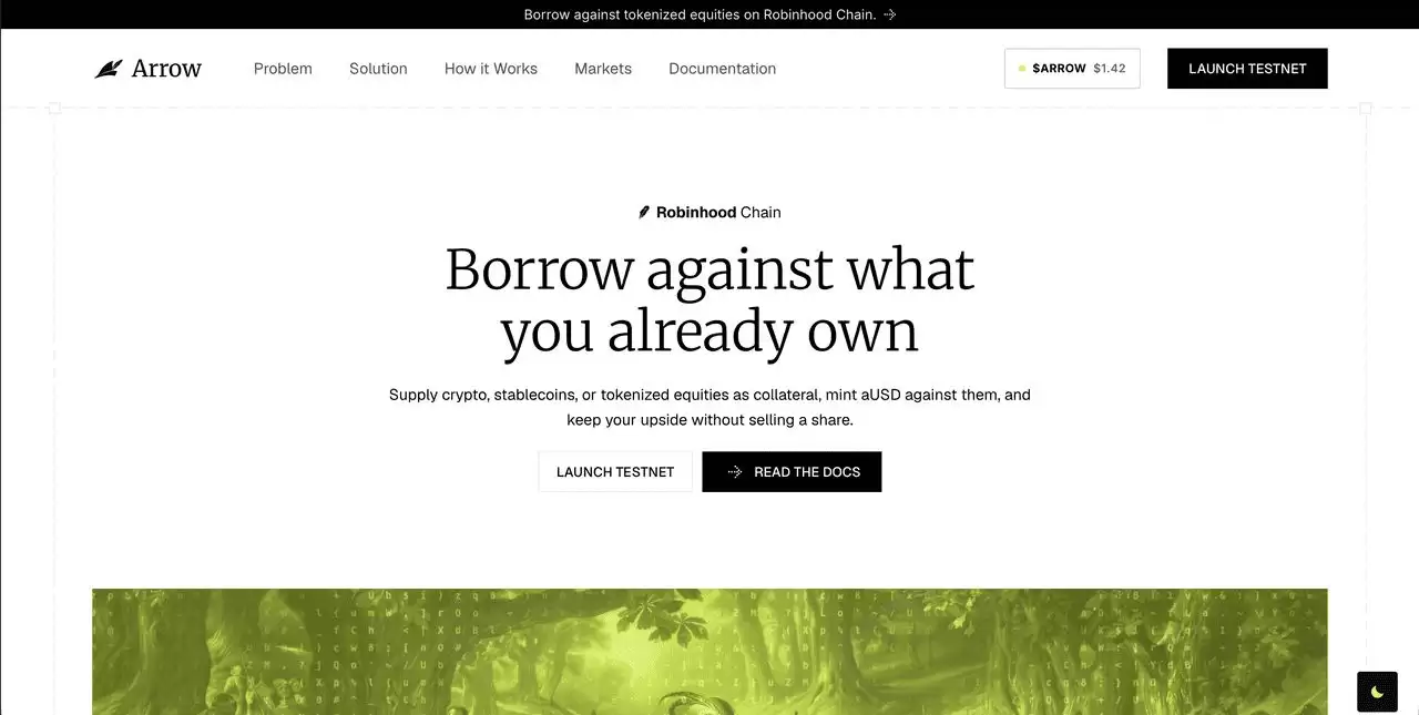 什么是Arrow Finance (ARROW)币?2026年Robinhood Chain网络协议指南