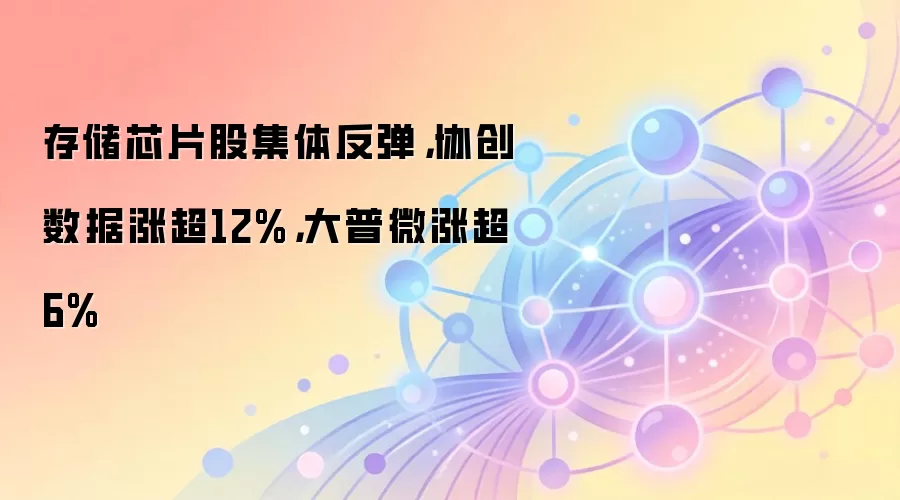 存储芯片股集体反弹,协创数据涨超12%,大普微涨超6%