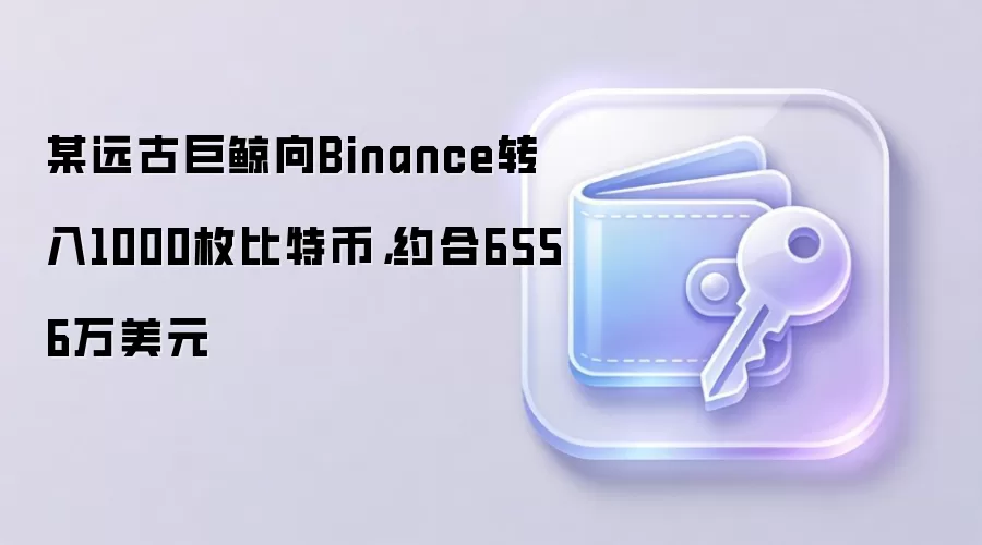 某远古巨鲸向Binance转入1000枚比特币,约合6556万美元