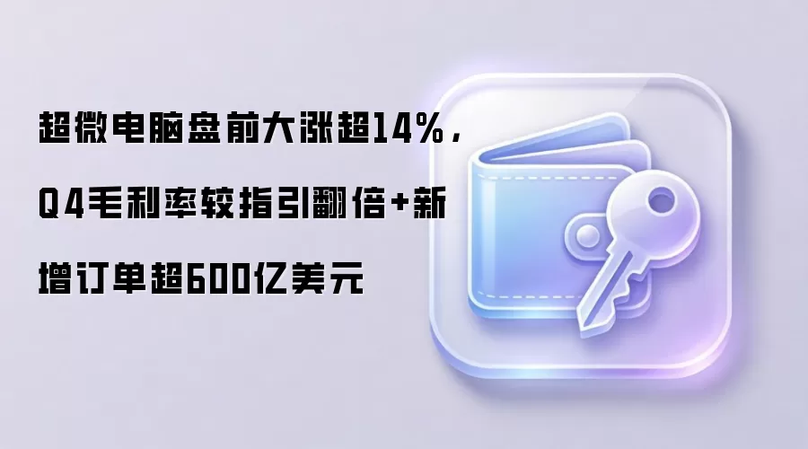 超微电脑盘前大涨超14%,Q4毛利率较指引翻倍+新增订单超600亿美元