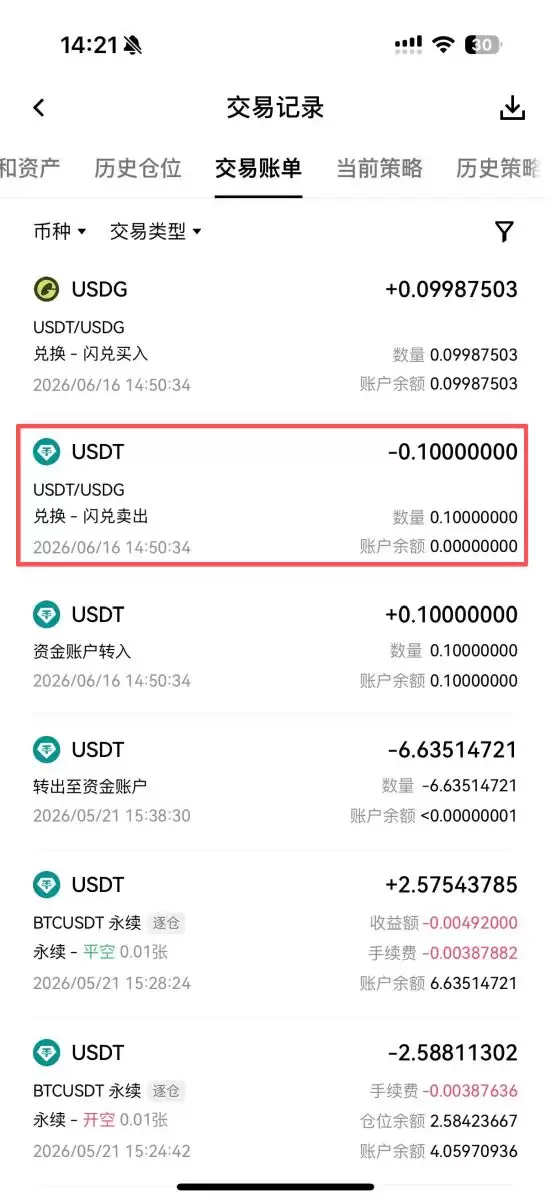 交易所闪兑和正常交易实际对比