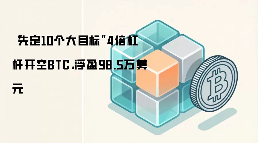 “先定10个大目标”4倍杠杆开空BTC，浮盈98.5万美元