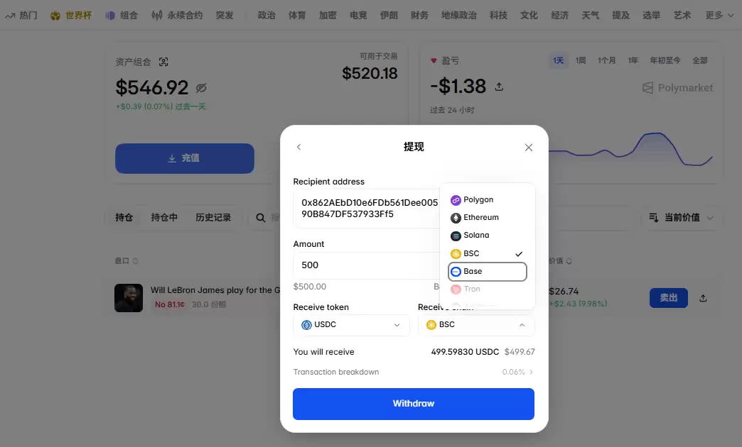 如何把资金转到wallet或交易所？Polymarket变钱到欧易OKX完整教程