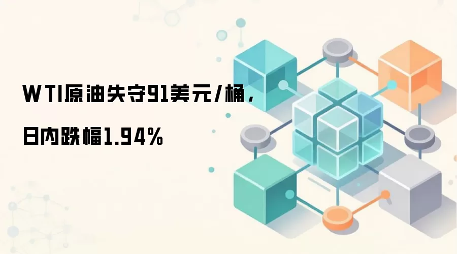 WTI原油失守91美元/桶，日内跌幅1.94%