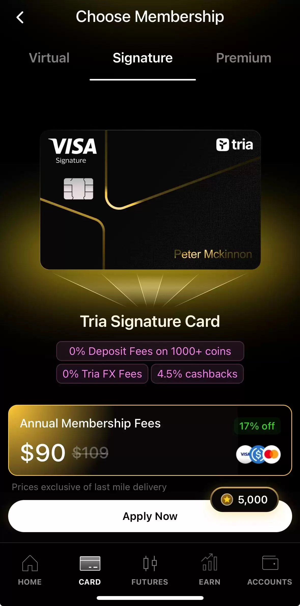 Tria Card 2026年实测：自托管加密 Visa 卡全攻略（费用、返现、KYC）