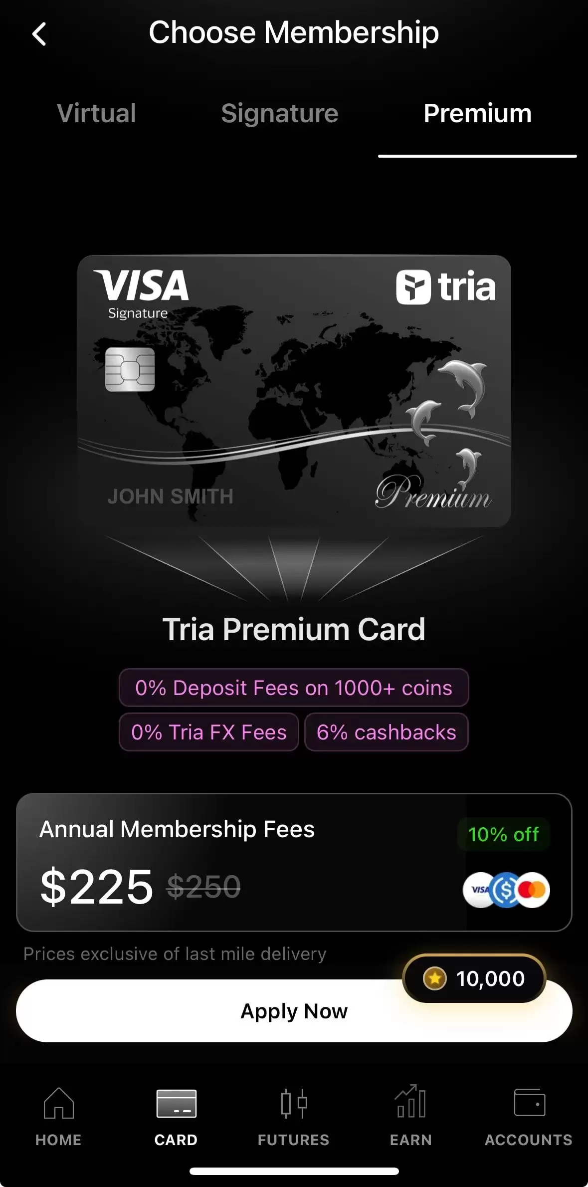 Tria Card 2026年实测：自托管加密 Visa 卡全攻略（费用、返现、KYC）