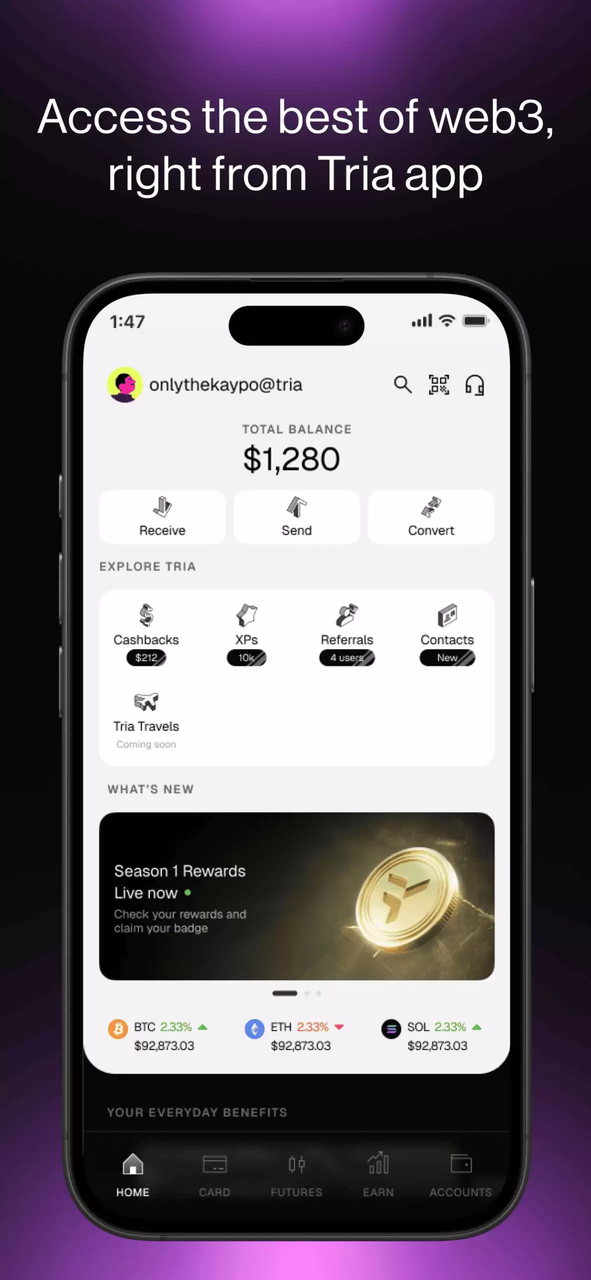 Tria Card 2026年实测：自托管加密 Visa 卡全攻略（费用、返现、KYC）