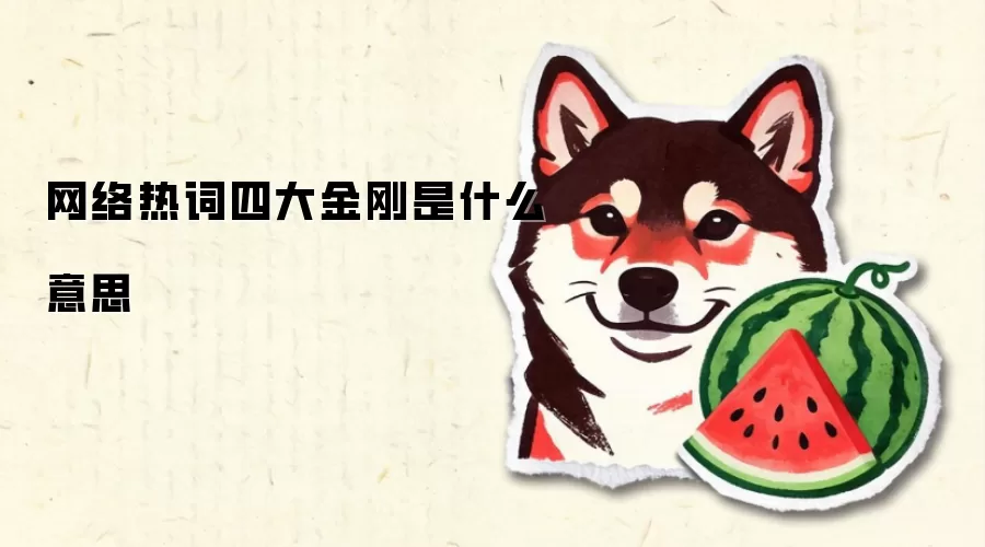 网络热词四大金刚是什么意思