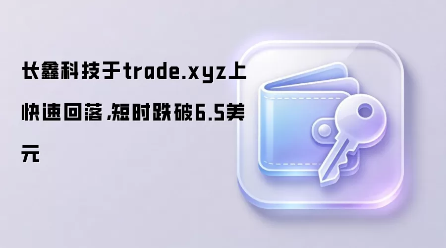 长鑫科技代币化股票合约在trade.xyz上快速下跌，短时跌破6.5美元