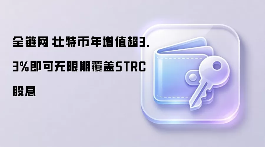 全链网：比特币年增值超3.3%即可无限期覆盖STRC股息