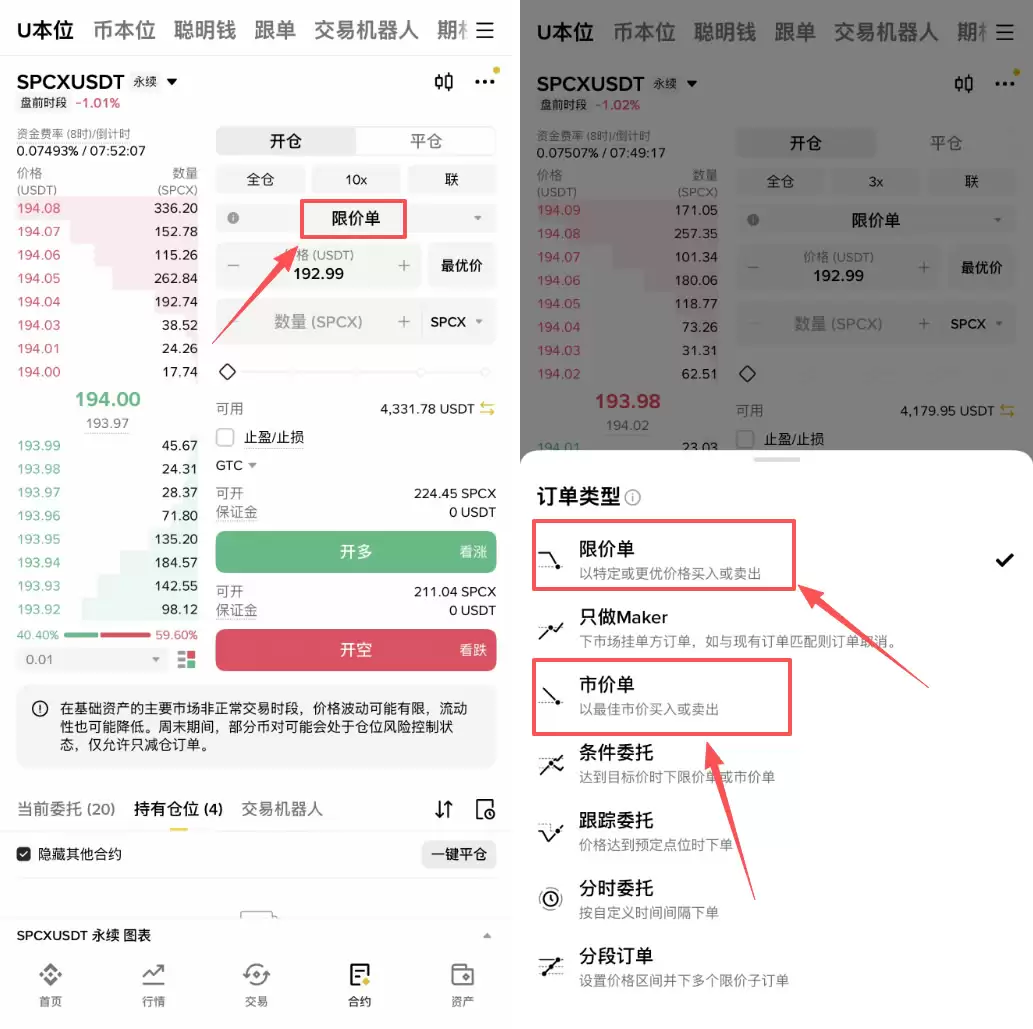 SPCX合约怎么玩？币安做多和做空完整操作教程