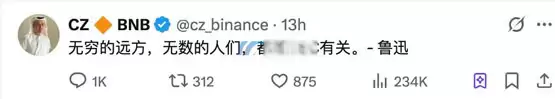 CZ模仿鲁迅口吻回应，BSC链上Meme币LUXUN暴涨