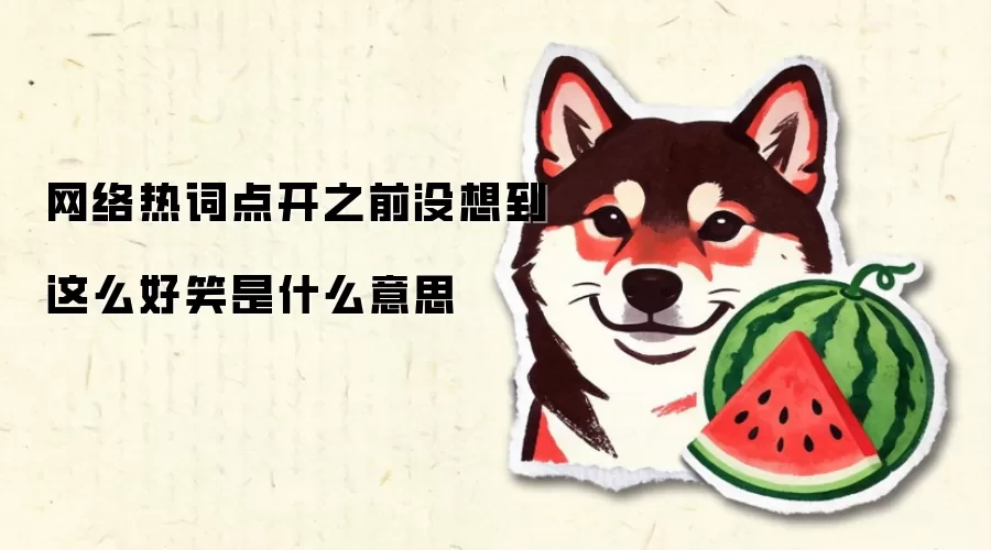 网络热词点开之前没想到这么好笑是什么意思