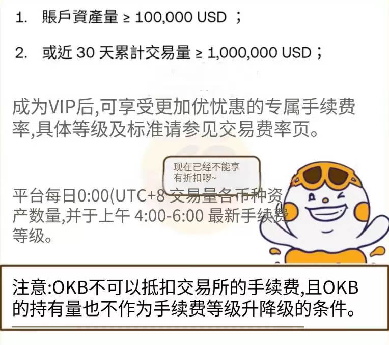 OKB 已经不再能折抵交易手续费