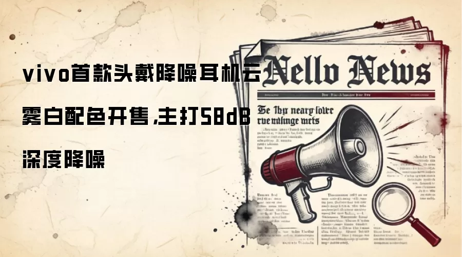 vivo首款头戴降噪耳机云雾白配色开售,主打58dB深度降噪