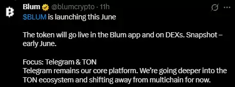 为什么 Blum 选择 6 月作为 $BLUM 上市日期和 TGE？一文分析
