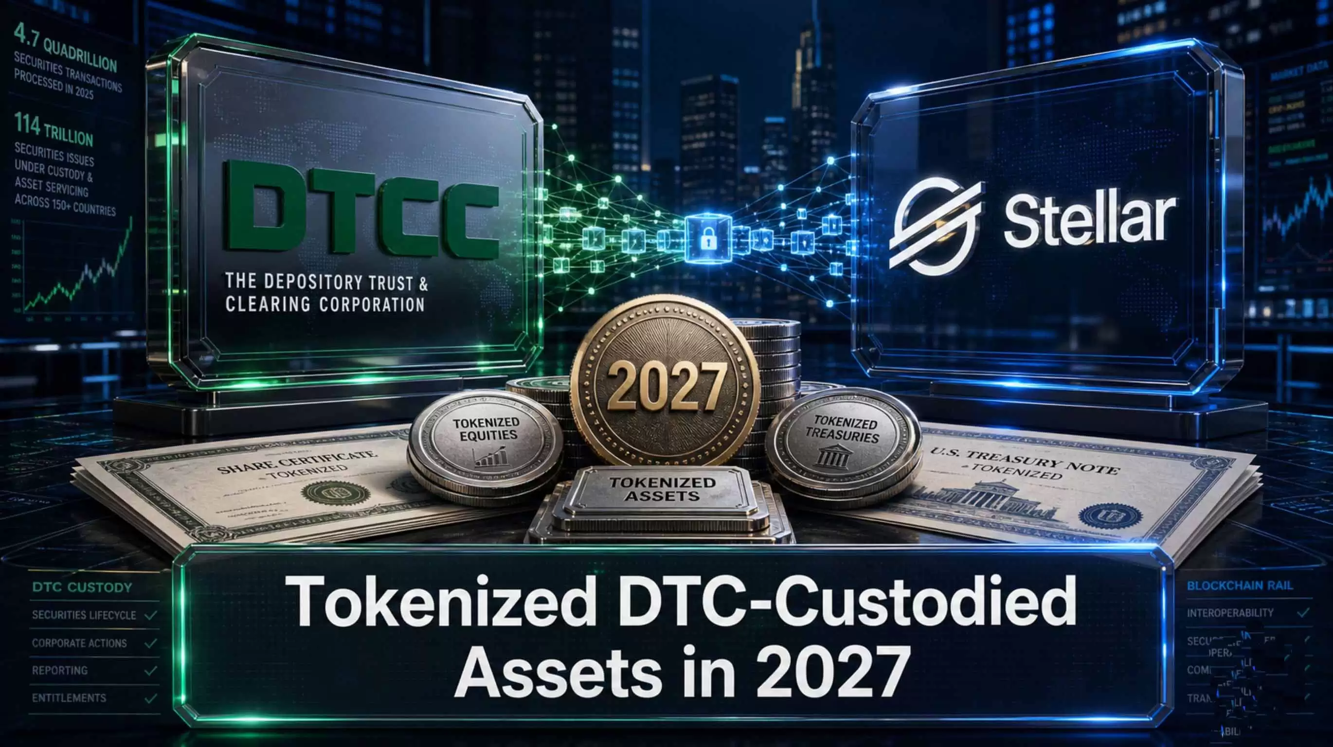 DTCC扩大对Stellar的代币化推广,市场基础设施正在测试公共区块链
