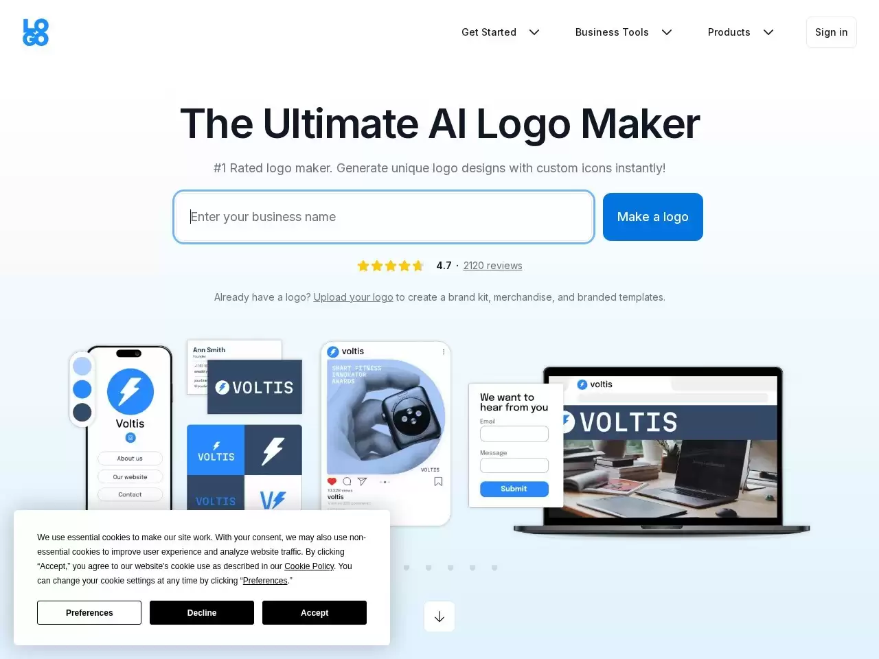 MakeLogoAI-一个AI Logo生成器设计工具