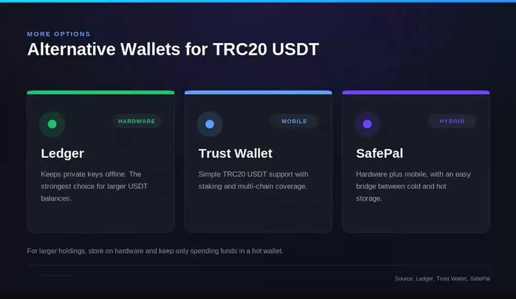 TRC20 USDT的其他wallet