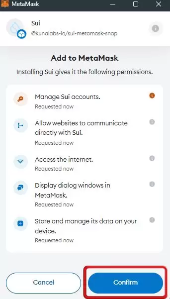 如何将Sui添加Sui MetaMaskwallet?