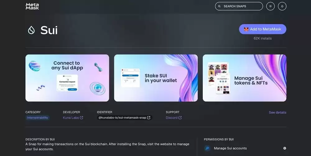 如何将Sui添加Sui MetaMaskwallet?