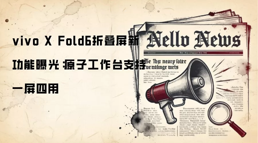 vivo X Fold6折叠屏新功能曝光：原子工作台支持一屏四用