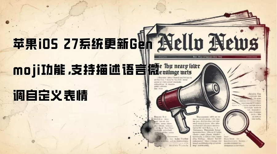 苹果iOS 27系统更新Genmoji功能，支持描述语言微调自定义表情